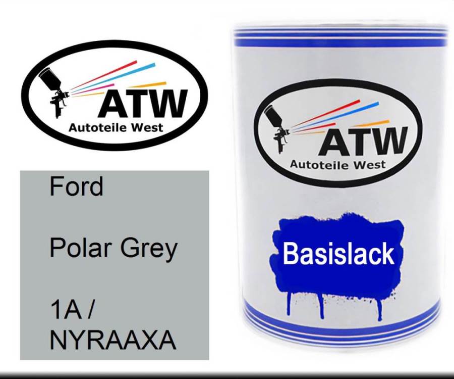 Ford, Polar Grey, 1A / NYRAAXA: 500ml Lackdose, von ATW Autoteile West.